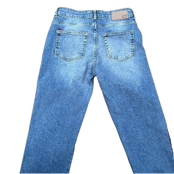 Castro Jeans Sarai Straight Light Wash Spell Out Piped Jeans 4 - Picture 4 of 6